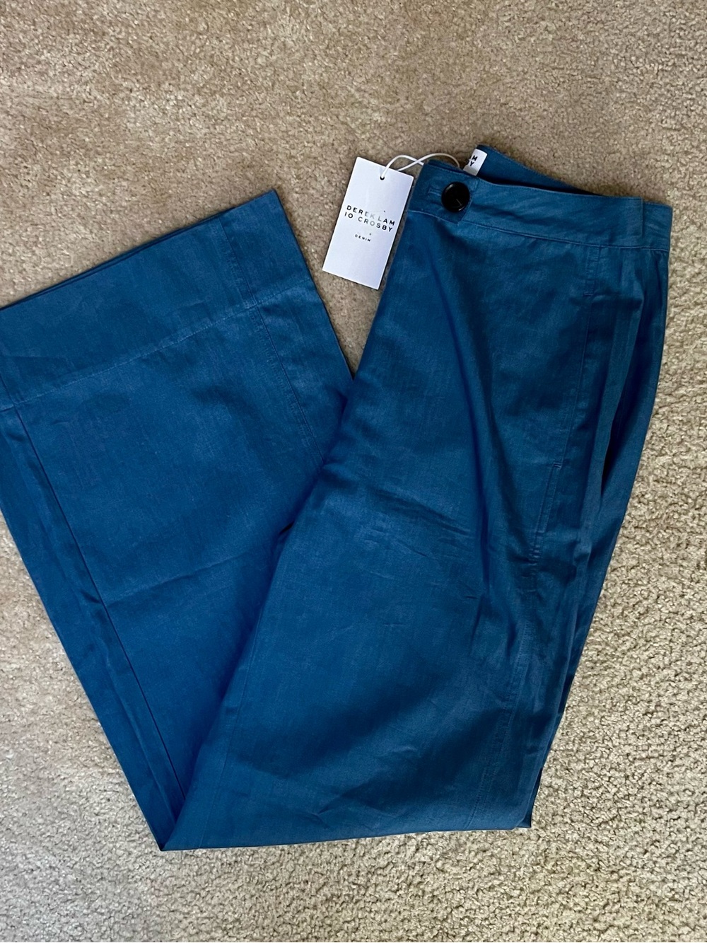 DEREK LAM 10 CROSBY Eli Medium Blue Wide Leg Pants - Picture 8 of 8